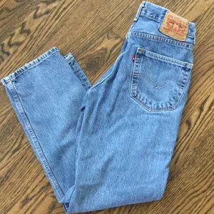 Vintage inspired Levi’s 550 fits like a size 8 natural distressing pictured